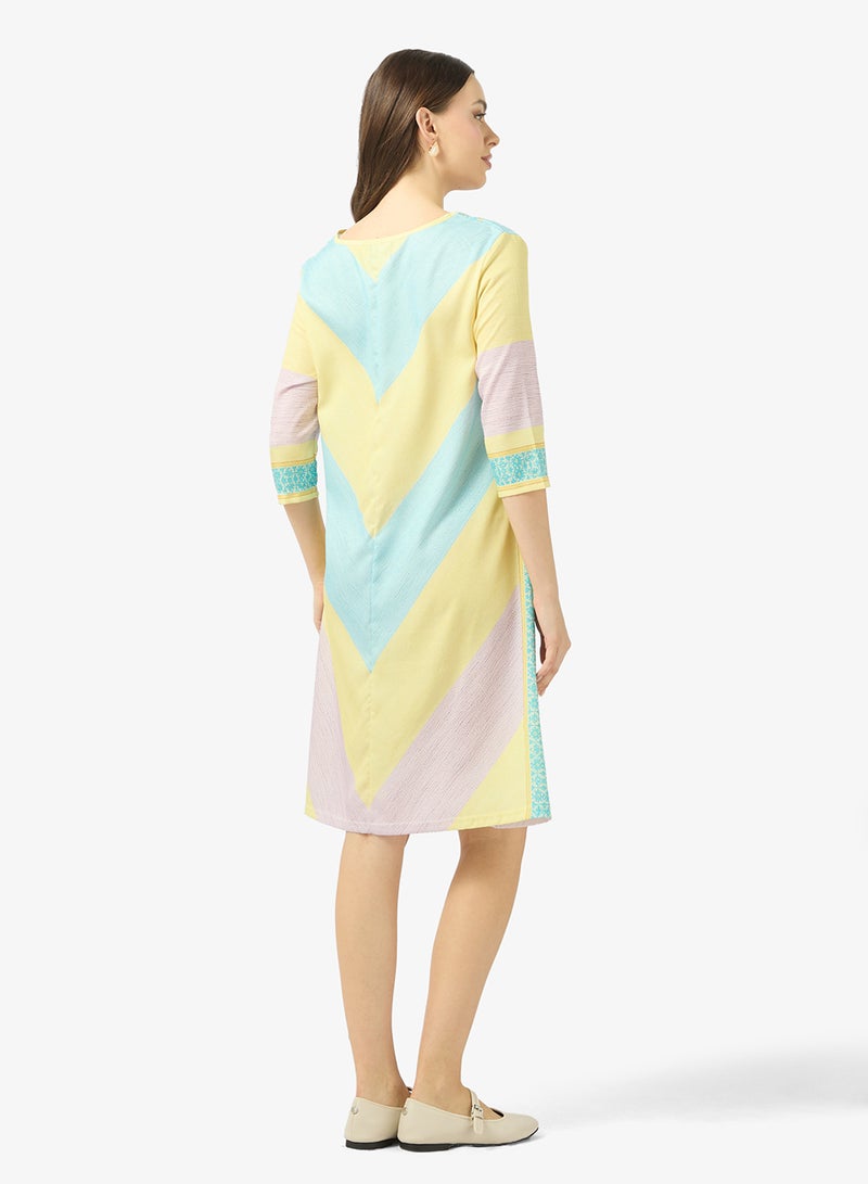 Ginger V Neck Stripe Kaftan Beach Dress - Image 2